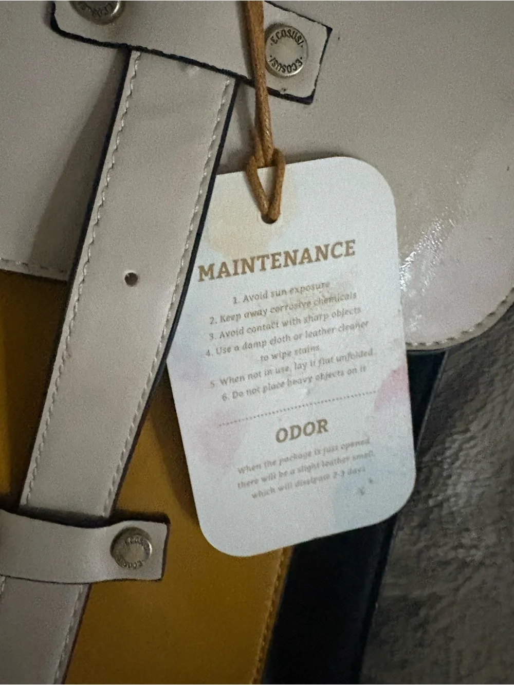 ECOSUSI leather Cream and Mustard labtop bag